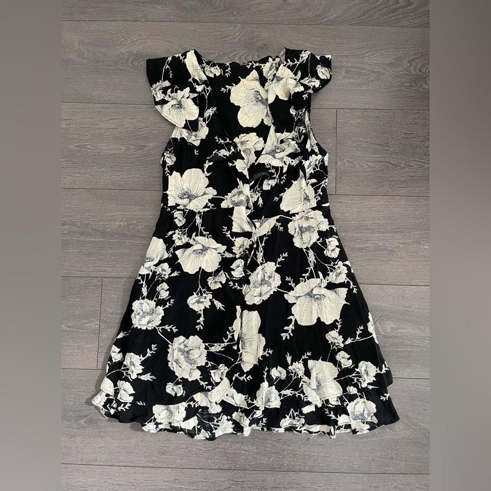 Floral Black and White Dress Free People Small S